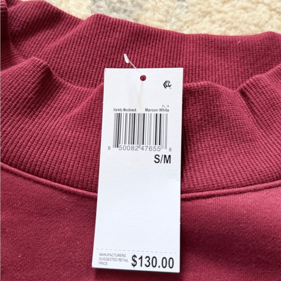 Parke Varsity Fleece Mockneck Crimson/White - Picture 3 of 3